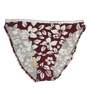Vintage 90's Hawaiian Floral Print High Cut Hi Rise Bikini Bottom Swimsuit sz 18